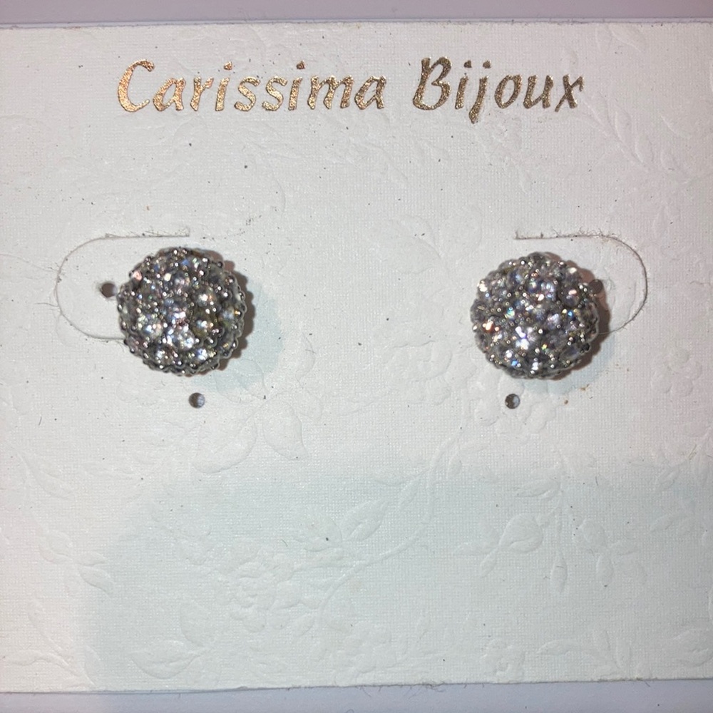 Diamond Ball Earrings. Stud. Carissima Bijoux NWOT